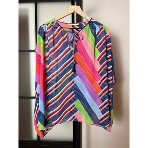 Trina Turk Striped Poncho